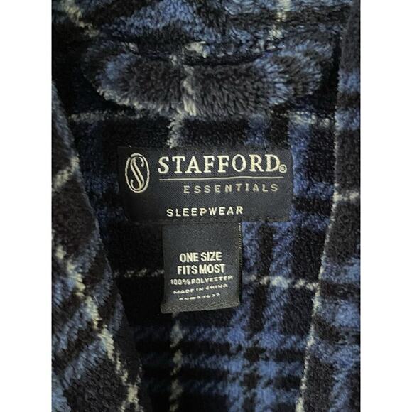 Stafford Robe Mens One Size Regular Fit Blue Soft Plush Belted Dad Granddad 80’s - Picture 5 of 7
